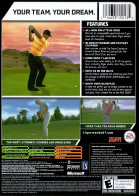 Tiger Woods PGA Tour 07 (USA) box cover back